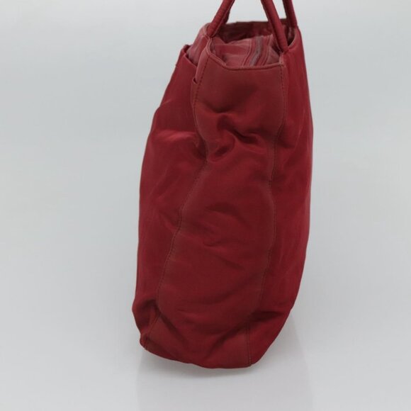 PRADA Tote Bag Nylon Red Auth MY293 - Picture 4 of 16